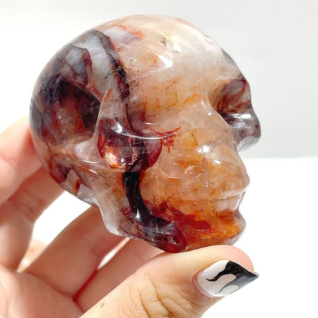 6 Pieces Unique Fire Quartz Skull Carving - Wholesale Crystals