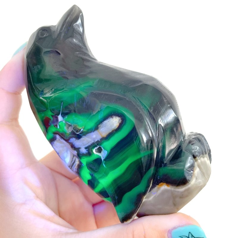6 Pieces Volcano Agate Penguin Carving(UV - Reactive) - Wholesale Crystals