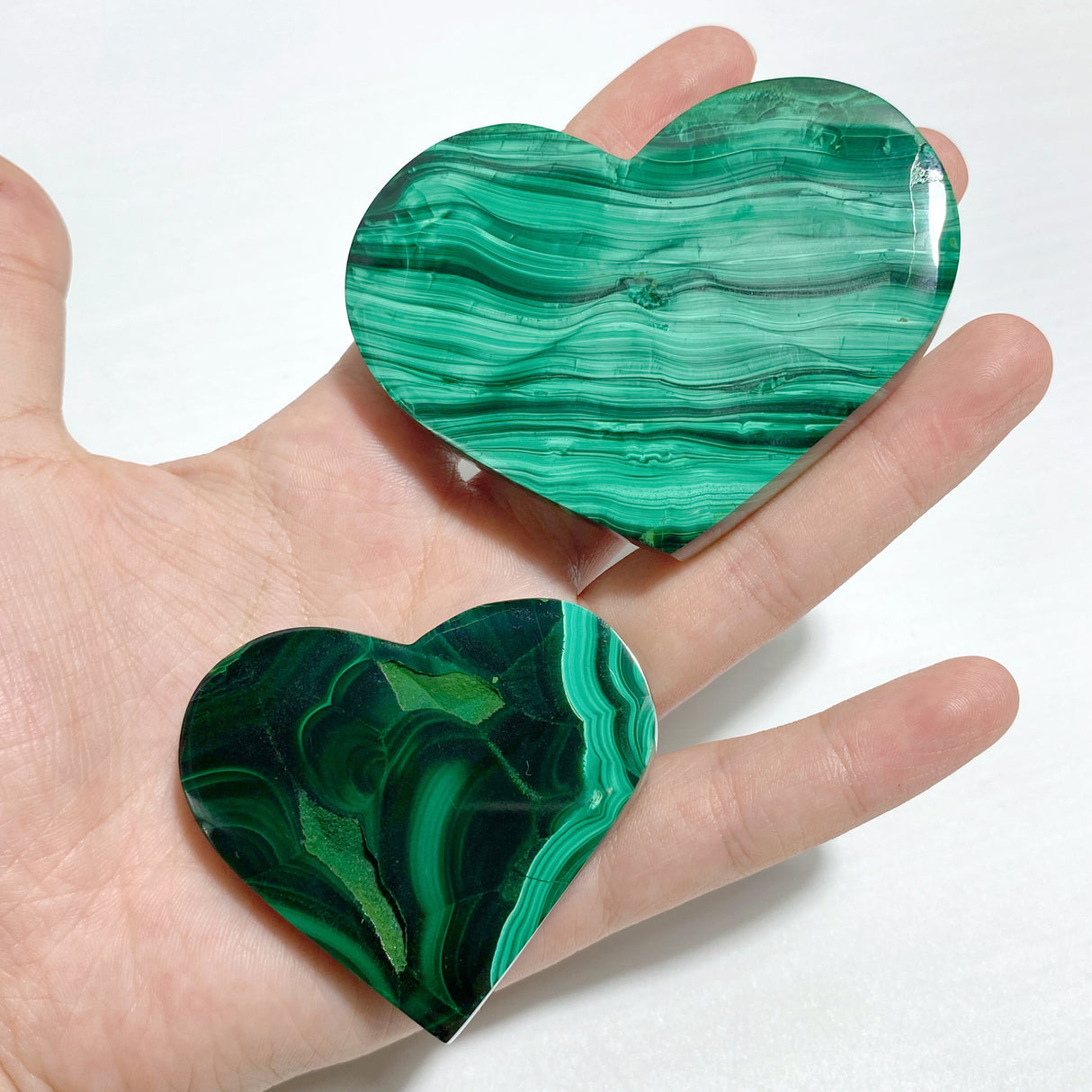 19 Pieces Malachite Heart