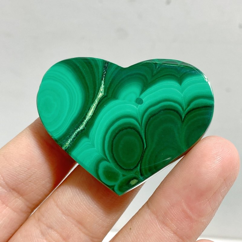 61 Pieces Malachite Heart -Wholesale Crystals