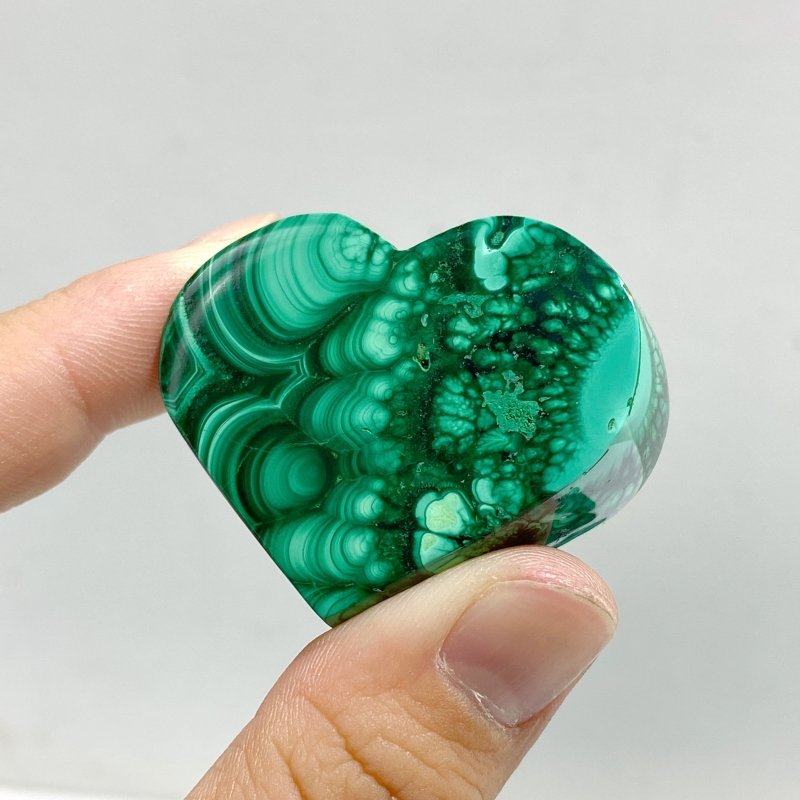 61 Pieces Malachite Heart -Wholesale Crystals