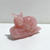 Beautiful Rose Quartz Rabbit Carving