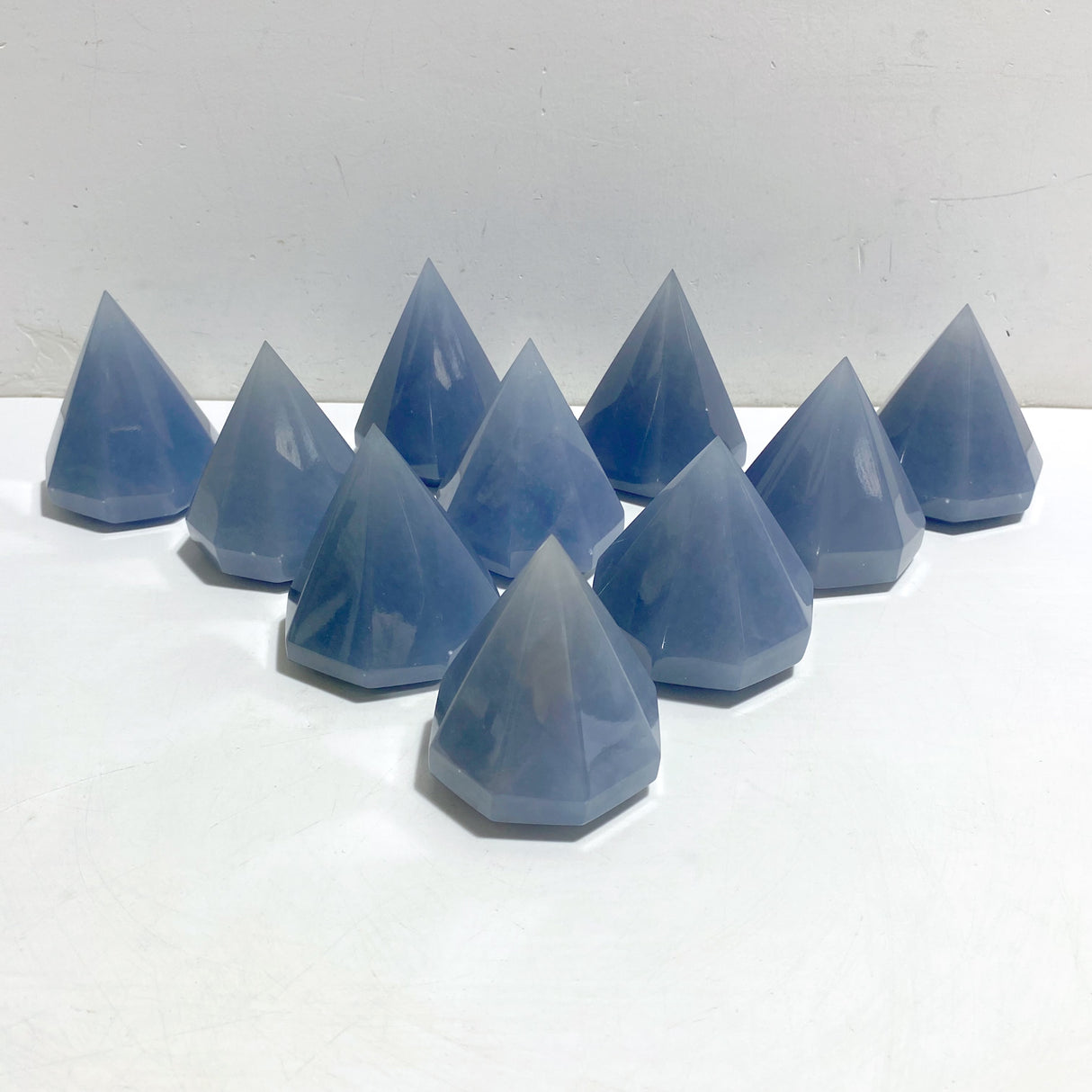 10 Pieces Blue Angelite Diamond Shape