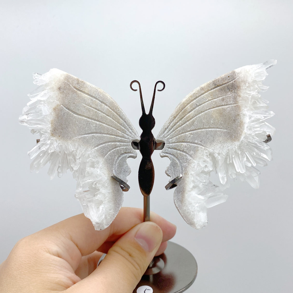 Clear Quartz Cluster Butterfly Wing With Stand Wholesale
