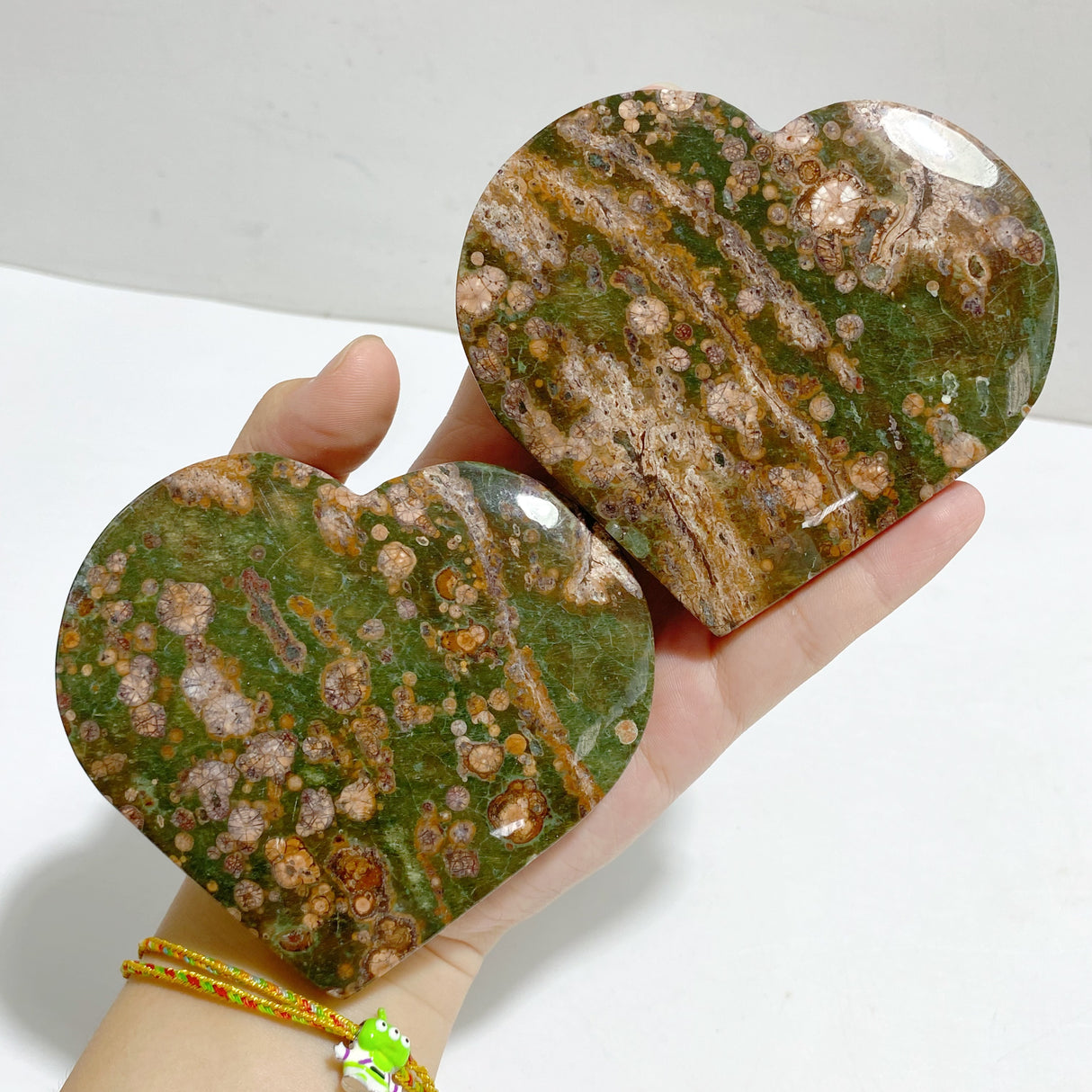 12 Pieces Large Rainforest Jasper Heart #2