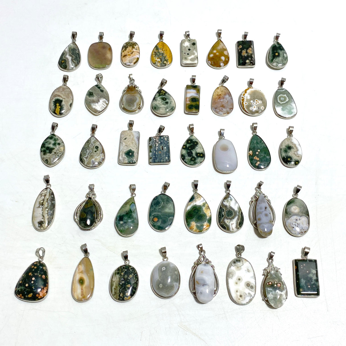 40 Pieces 8th Vein Ocean Japser Pendants