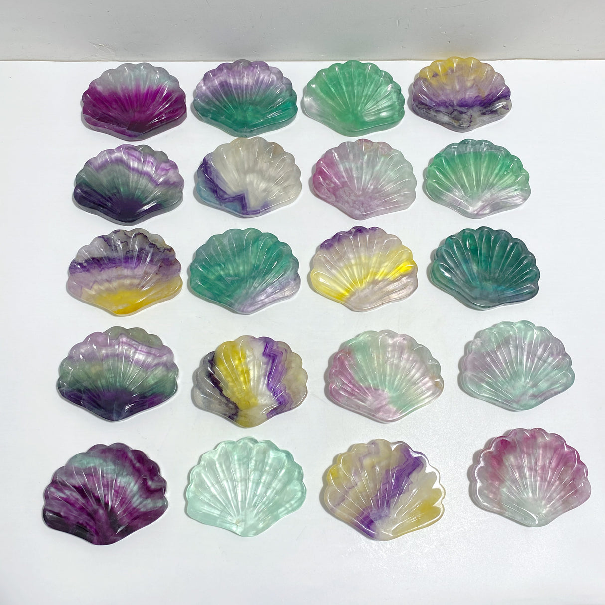 Rainbow Fluorite Shell Wholesale (No.1-20)