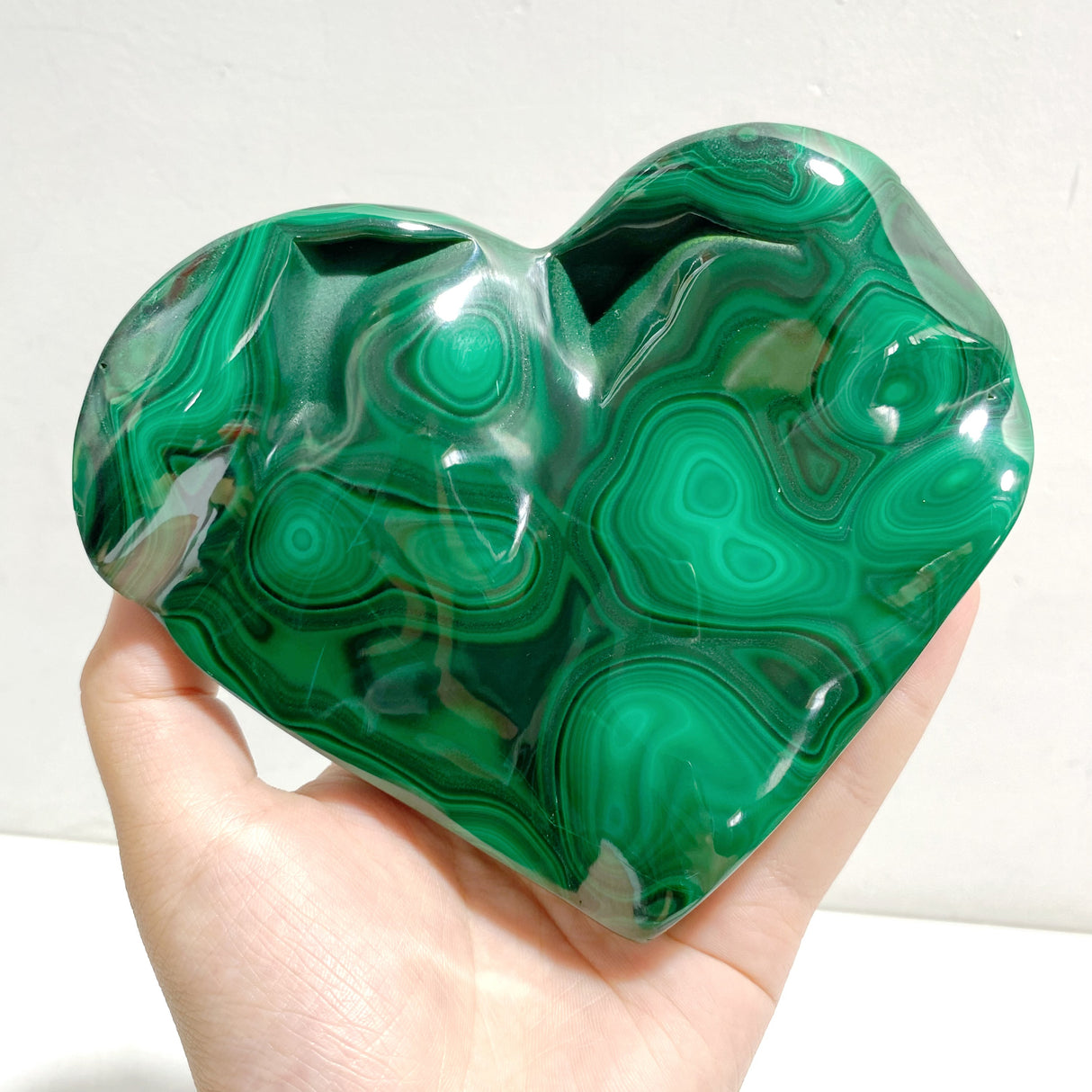 Unique Malachite Heart With Stand