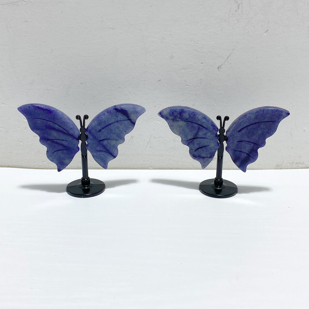 Small Blue Aventurine Butterfly Carving With Stand Wholesale