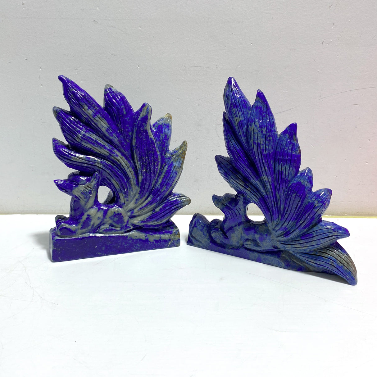 5 Pieces Lapis Lazuli Nine-tailed Fox Carving