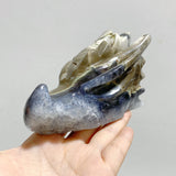 11 Pieces Volcanic Agate Dragon Head Carving Closeout(UV-Reactive)