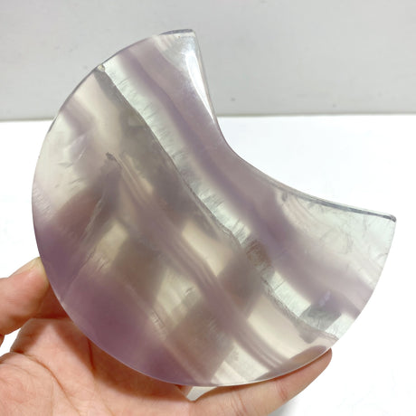 5 Pieces Fluorite Moon Carving With Stand