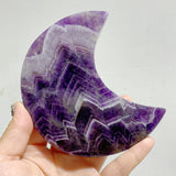 6 Pieces Chevron Amethyst Moon With Stand