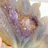 2 Pieces Geode Agate Druzy Nine-tailed Fox Carving #16