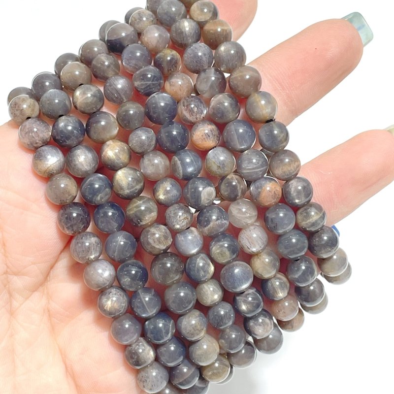 6mm Black Sunstone Golden Flash Sunstone Bracelets Wholesale - Wholesale Crystals