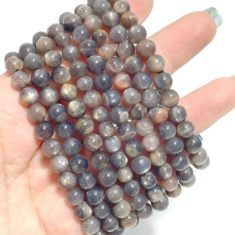 6mm Black Sunstone Golden Flash Sunstone Bracelets Wholesale - Wholesale Crystals