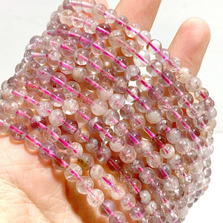 6mm White Garden Quartz 3 - Loop Bracelets Wholesale Closeout - Wholesale Crystals