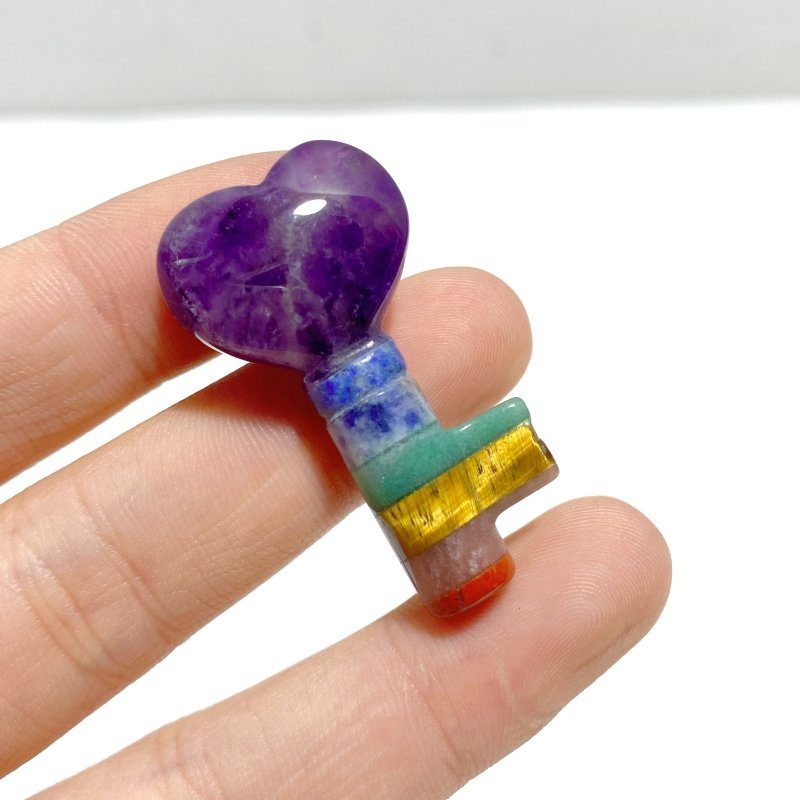 7 Chakra Heart Key Shape Wholesale - Wholesale Crystals