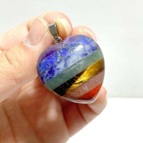 7 Chakra Heart Shape Pendants Wholesale - Wholesale Crystals
