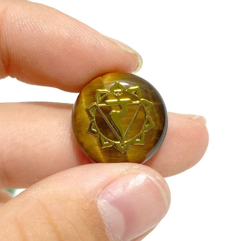 7 Chakra Natural Round Healing Stone Carved Wholesale - Wholesale Crystals