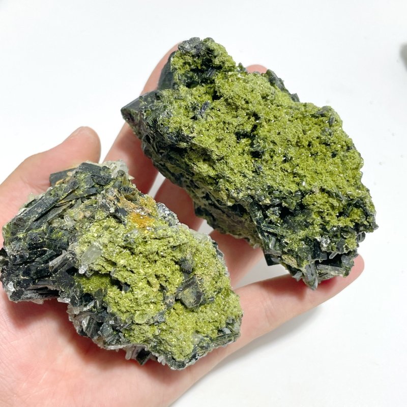 7 Pieces 2.13kg Beautiful Green Tourmaline Specimen For Collection - Wholesale Crystals