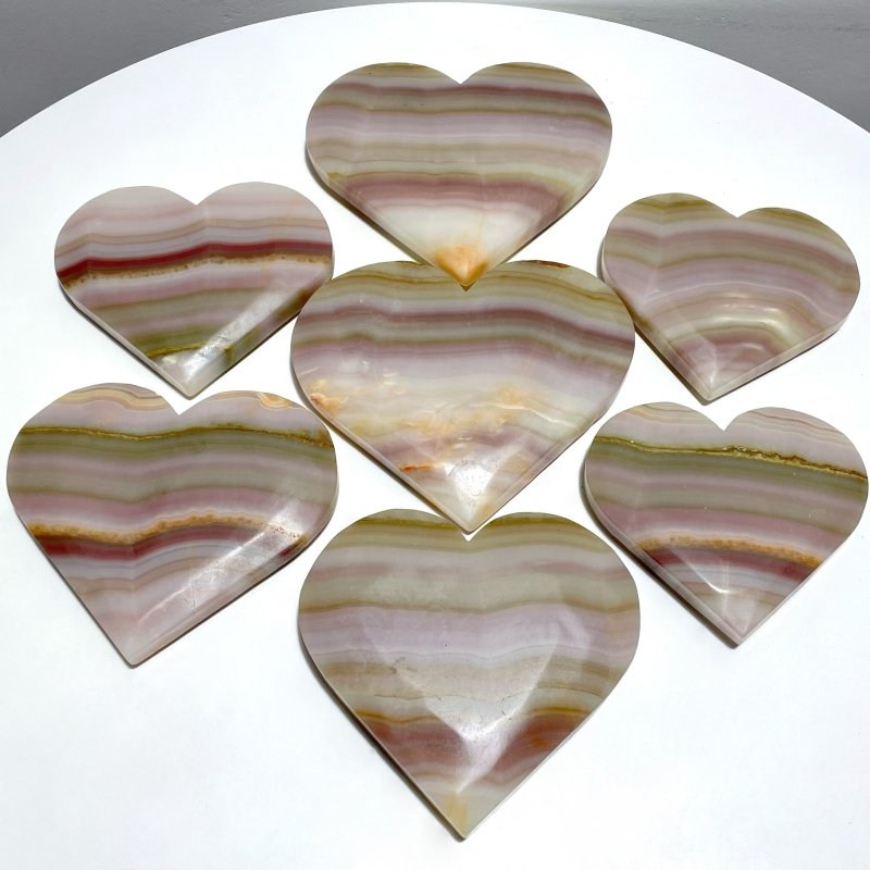 7 Pieces Afghanistan Jade Large Heart - Wholesale Crystals