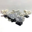 7 Pieces Aura Quartz Cluster Heart With Stand 3 - Wholesale Crystals