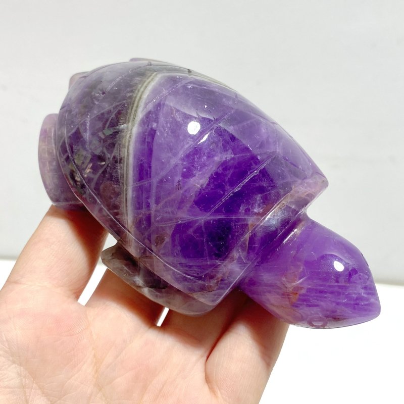 7 Pieces Chevron Amethyst Sea Turtles Carving - Wholesale Crystals