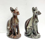 7 Pieces China Grey Stripe Stone Cat Carving - Wholesale Crystals