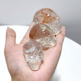 7 Pieces Clear Quartz Skull Carving Closeout - Wholesale Crystals