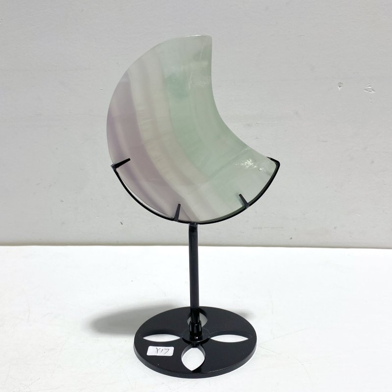 7 Pieces Fluorite Moon Carving With Stand - Wholesale Crystals