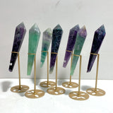 7 Pieces Fluorite Point Magic Scepter Wand With Stand - Wholesale Crystals