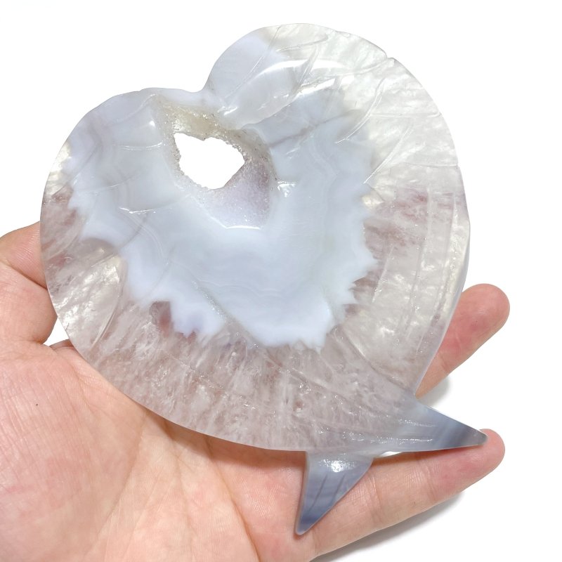 7 Pieces Geode Druzy Agate Fish Carving With Stand - Wholesale Crystals