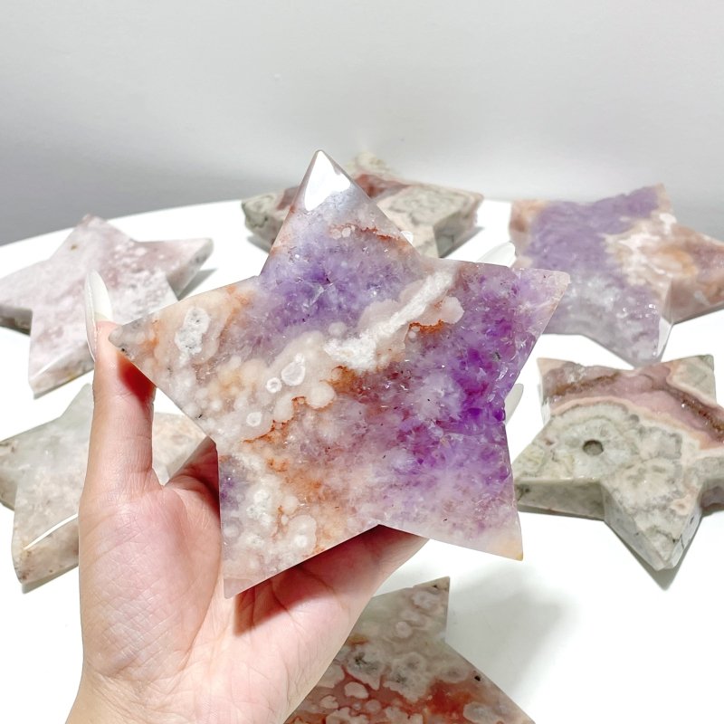 7 Pieces Large Beautiful Agate Star - Wholesale Crystals