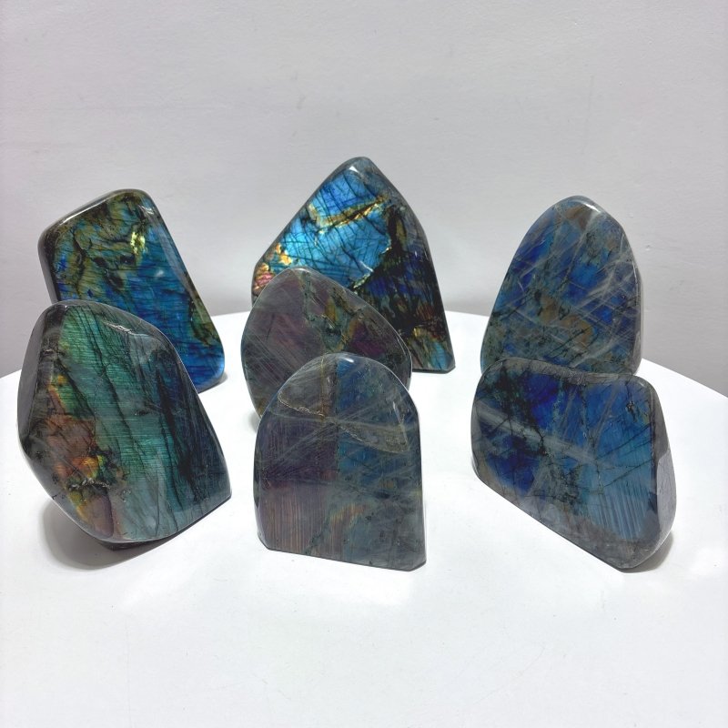 7 Pieces Large Labradorite Free Form High Quality - Wholesale Crystals