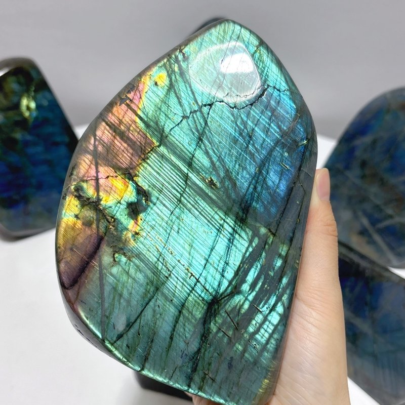 7 Pieces Large Labradorite Free Form High Quality - Wholesale Crystals