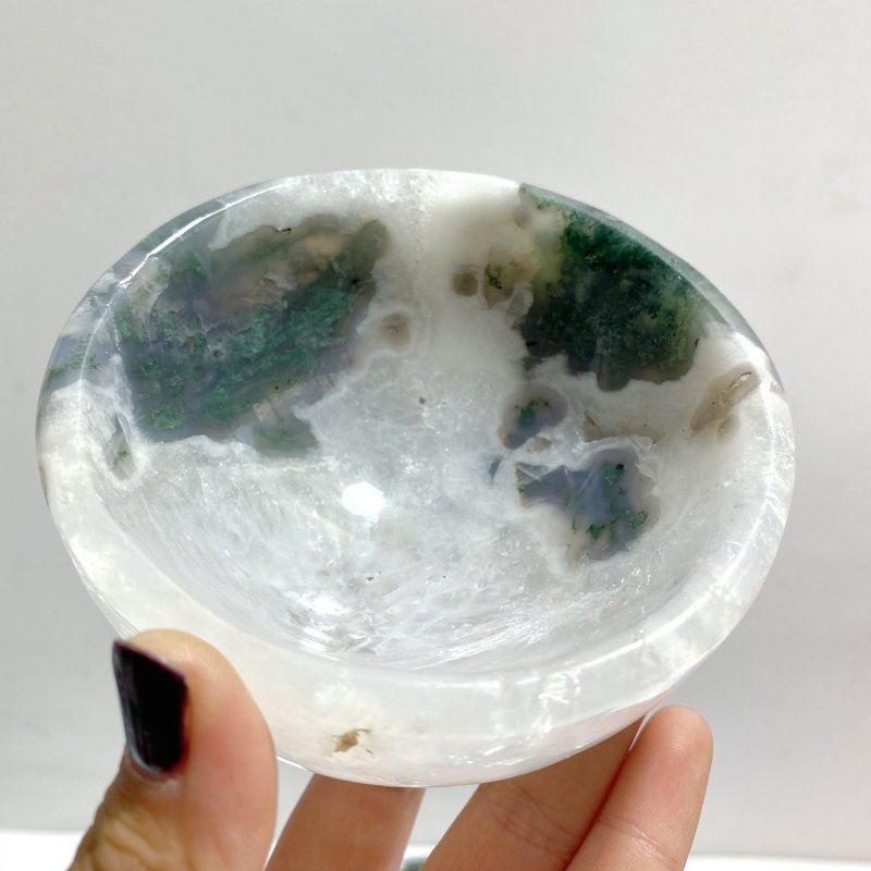 7 Pieces Moss Agate Bowl Carving - Wholesale Crystals