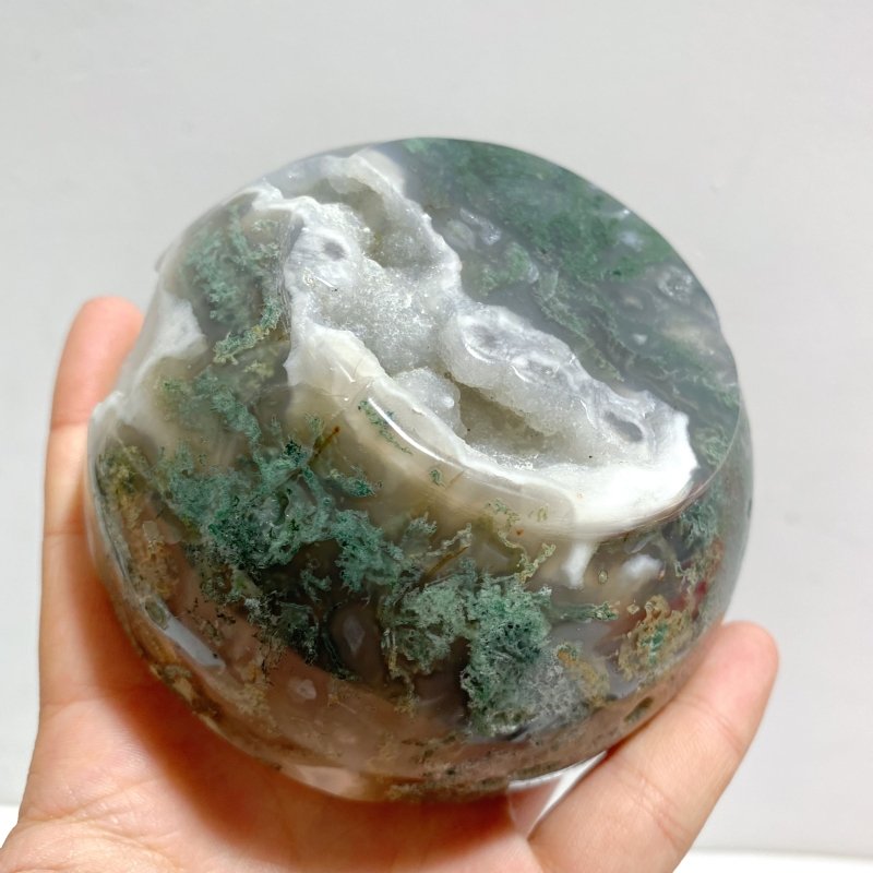 7 Pieces Moss Agate Bowl Carving - Wholesale Crystals
