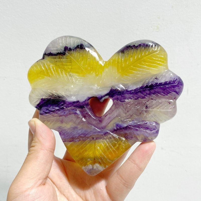 7 Pieces Rainbow Fluorite Heart With Stand -Wholesale Crystals