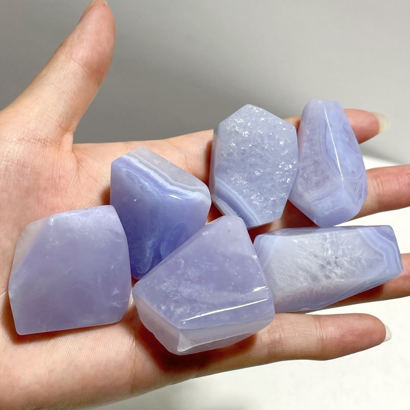 70 Pieces Polished Blue Chalcedony Free Form - Wholesale Crystals