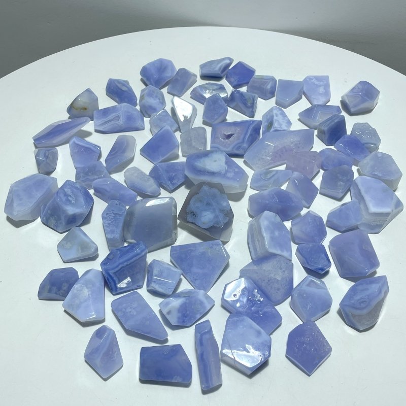 70 Pieces Polished Blue Chalcedony Free Form - Wholesale Crystals