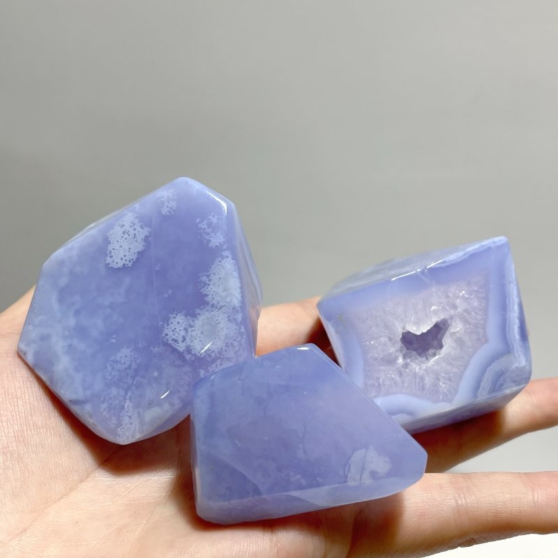 70 Pieces Polished Blue Chalcedony Free Form - Wholesale Crystals