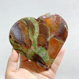 8 Pieces Large Money Agate Heart With Stand