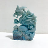 Unique Trolleite Flying Dragon With Castle Carving