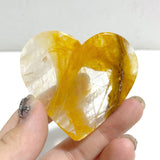 Golden Hematoid Quartz Heart Wing Carving With Stand Fire Quartz
