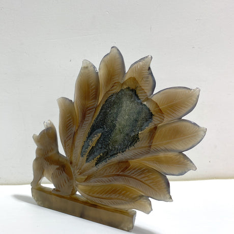 Geode Agate Druzy Nine-tailed Fox Carving #11