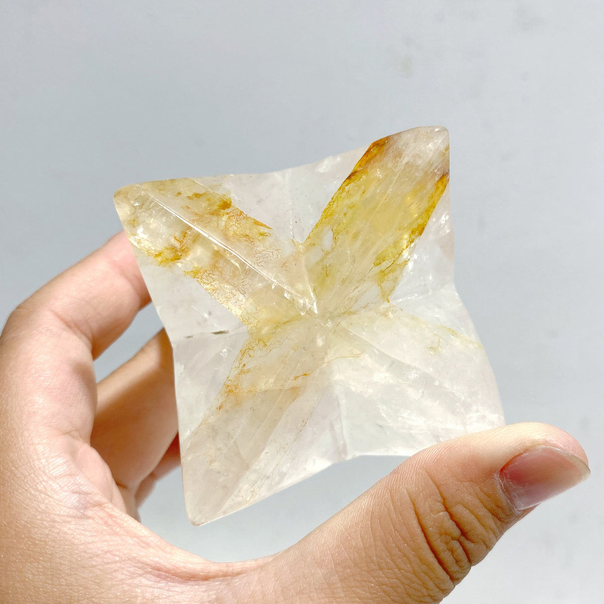 8 Pieces Large Clear Quartz Merkaba Carving