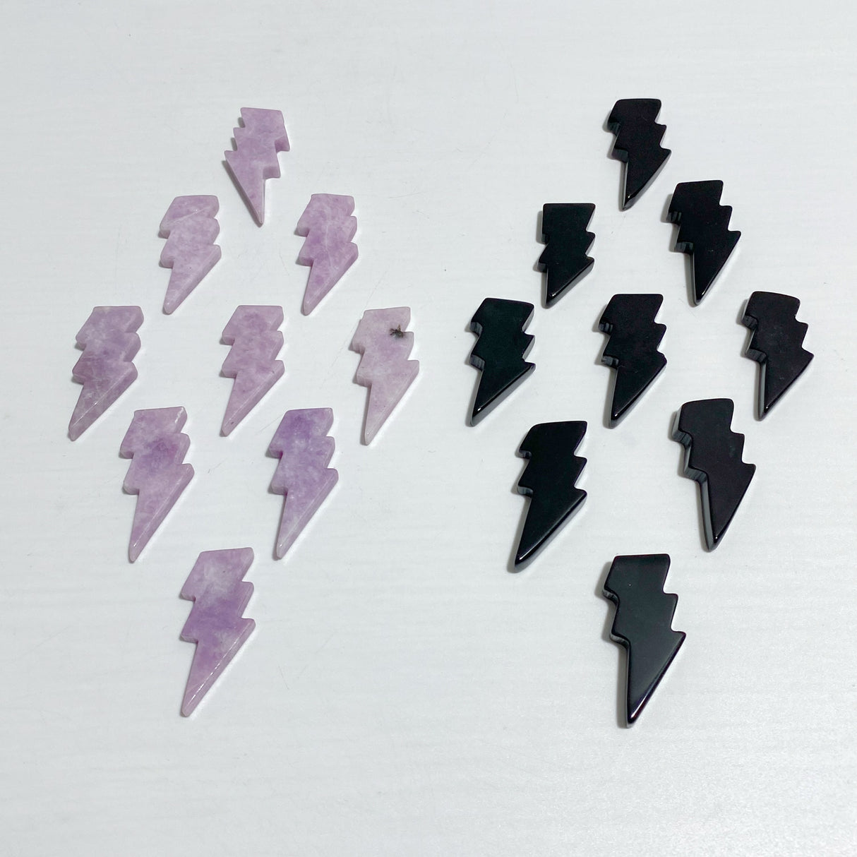 Black Obsidian & Lepidolite Lightning Carving Wholesale
