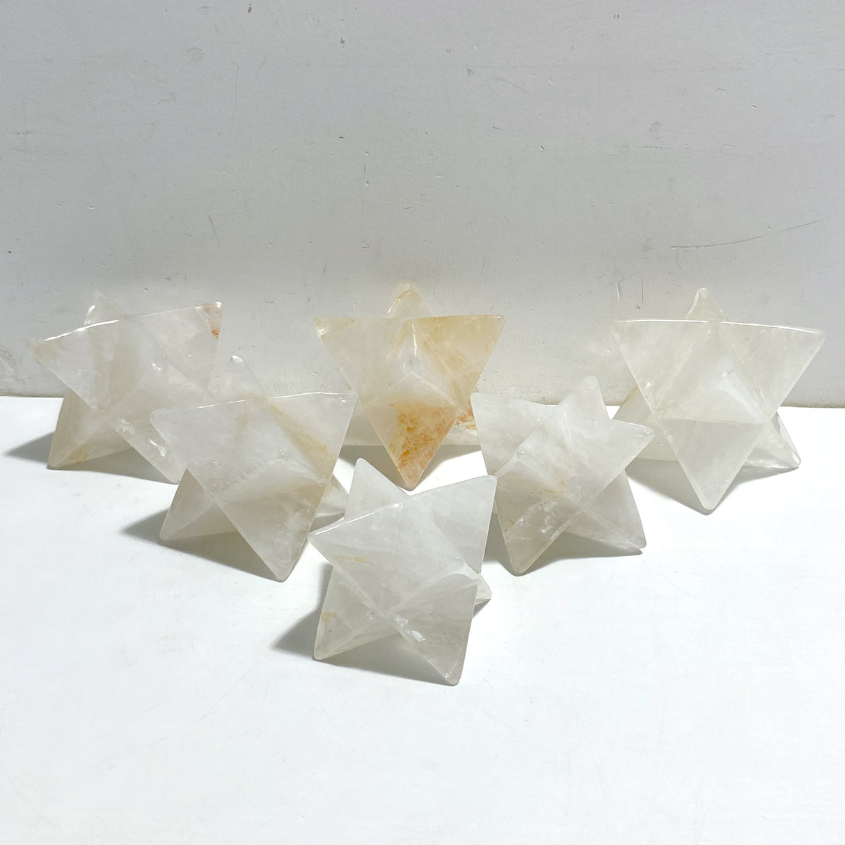 6 Pieces Large Clear Quartz Merkaba