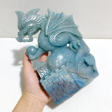 Unique Trolleite Flying Dragon With Castle Carving